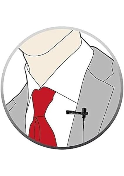 Spes Kablolu Jaklı Mikrofon 3,5 mm - Jak Fişli Yaka Mikrofonu, Clip-On Mikrofon, Çıkarılabilir Metal Tutma Klipsi, Gürültü Azaltma, Siyah indirimleri