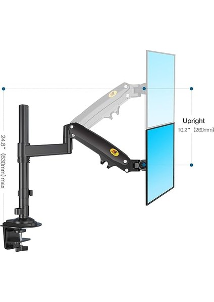 North Bayou Çift Monitör Kol Monitör Standı Masa Montaj Yüksekliği Ayarlanabilir 17 Ila 27 Inç Bilgisayar Ekranı Için Vesa Braketi - C Kelepçeli Her Monitör Için 20 Lbs'ye Kadar Tutar, Gromet Taban indirimleri