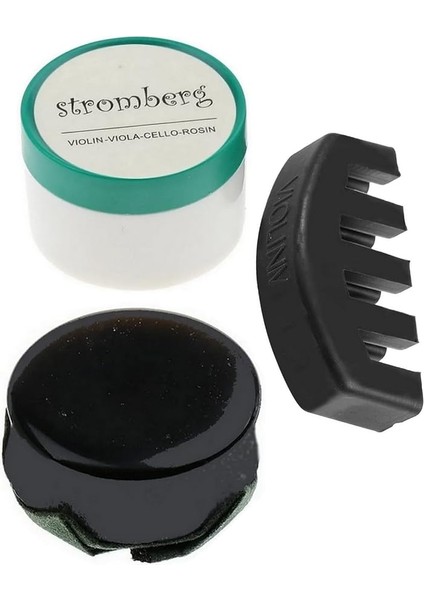 Keman Reçinesi + Kauçuk Keman Susturucusu Dark Yuvarlak Kapaklı Reçine