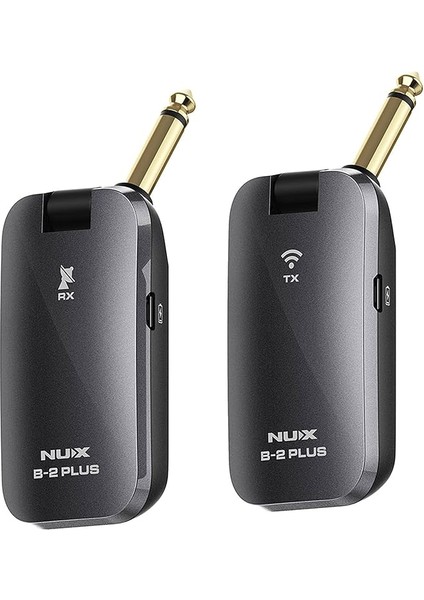 B-2 Plus 2.4 Ghz Kablosuz Gitar Sistemi, Kablosuz Adaptör (Cep Formatı, Pil Ömrü Maks. 7 Saat, Geniş Menzil, 32 Bit/48 Khz Hi-Res Ses Kalitesi, Jak Fişi), Siyah