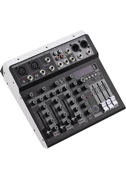 Ses Mikseri 4 Kanallı Miks Konsolu 48V Fantom Güç Ev Stüdyosu Kaydı Dj Ağı Canlı Yayın Çok Işlevli Profesyonel Miks Konsolu 16 Yankılanma Efekti Bt Modülü