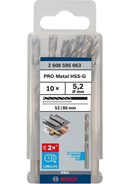 Profesyonel Metal Matkap Ucu Hss-G Bilenmiş (10 Adet) Çap: 5.2/toplam Uzunluk Mm: 86 modelleri