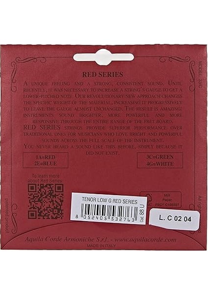 Kırmızı Seri Aq-88 Tenor Ukulele Dizeleri - Düşük G - 1 Set 4 fiyatları