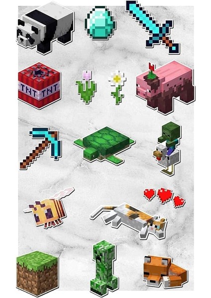 Major Selection Minecraft Temalı Laptop Notebook Tablet Sticker Seti 16 Adet fiyatları