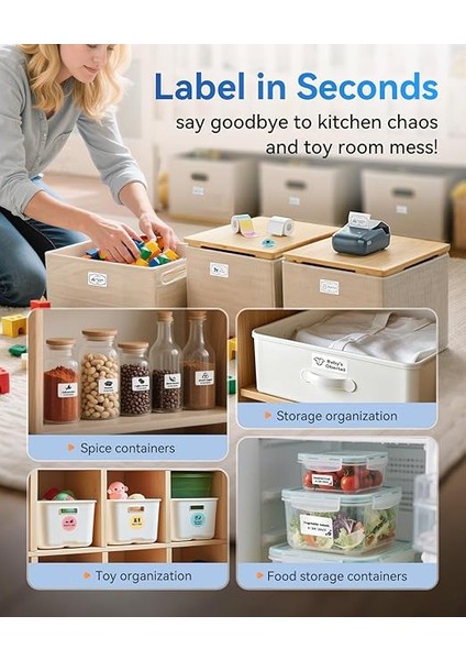 B1 Etiket Makinesi, Otomatik Tanımlamalı Bluetooth Taşınabilir Etiket Yazıcısı, Ofis, Ev, Iş Için Kullanımı Kolay, 2 x 1.2 Inç Etiket/rulo (Mavi) fiyatları