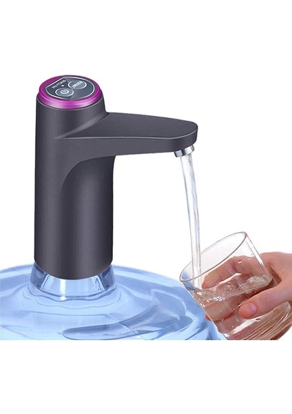 Blue Su Sebili, Taşınabilir Su Şişesi Pompası, Evrensel 3, 4 ve 5 Galon Için, USB Elektrikli Şarj ve Otomatik Kapanma Anahtarı (Siyah)