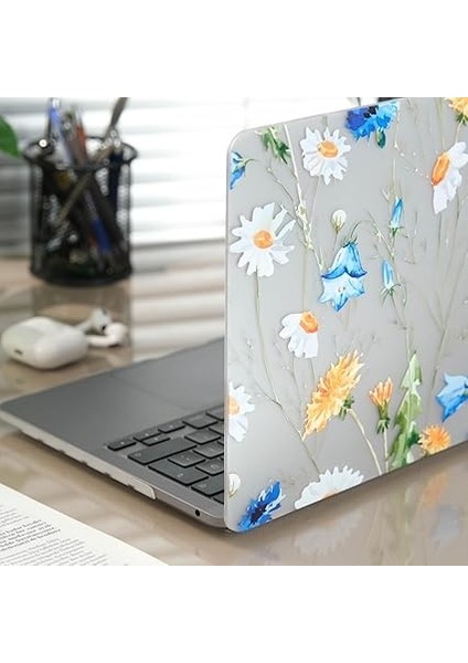 MacBook Air 13 Inç Kılıf – A1932, A2179, A2337 M1 Uyumlu Sert Kapak • Çiçek Desenli Hard Shell Koruma • Ince & Dayanıklı Laptop Cover Sarı indirimleri