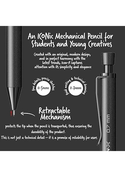 Office Icon-X Metal Versatil 0.7 mm Mat Siyah fırsatları