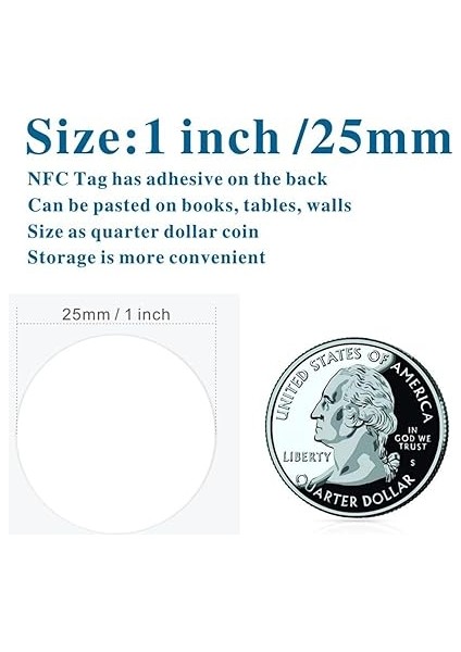 Nfc 10 Paket- Çıkartması NTAG213 Etiketleri Yuvarlak Etiket (1 Inç Çap) 144 Bayt Bellek fiyatları