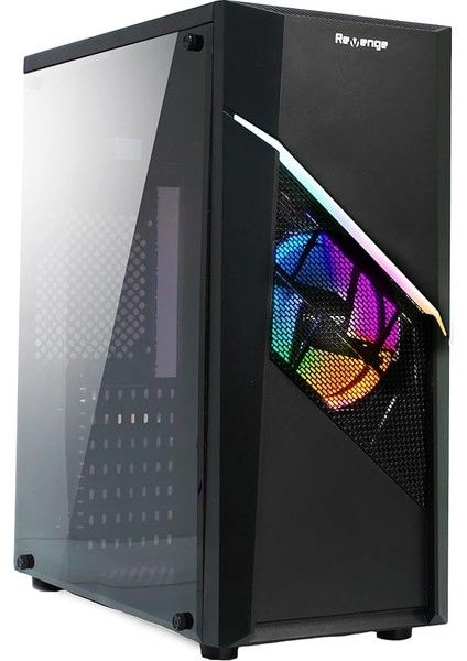 Elegance Deluxe 1 Fanlı Şeffaf Temperli Cam Panel Atx Bilgisayar Gaming Oyuncu Kasası (0, Watt)