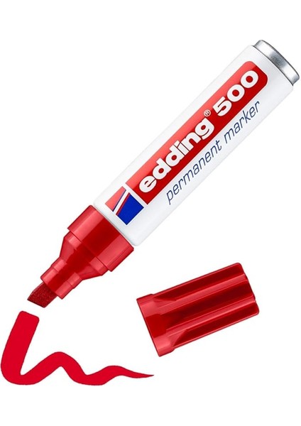 500 Permanent Markör - Kırmızı - 1 Kalem - 2-7 mm Kesik Ucu
