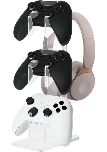 Oyun Denetleyicisi Tutucu, Oyun Kulaklığı ve Denetleyici Standı, Kulaklık Askısı, Kulaklık Askısı, Evrensel Oyun Denetleyici Rafı, Çıkarılabilir Kulaklık Düzenleyici, Akrilik, 3 Katmanlar
