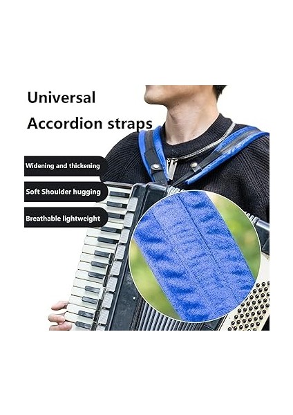 Akordeon Omuz Askısı, 16-120 Bas Akordeonları Için Ayarlanabilir Kadife ve Naylon Askı Çift Koruma, 70-120CM Uzunluk, 5,5cm Genişlik, Uygulama, Performans, Kayıt Için fırsatları