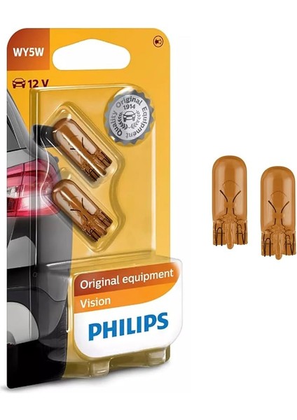 T10 Turuncu Amber Dipsiz Tavan Park Plaka WY5W 2 Adet