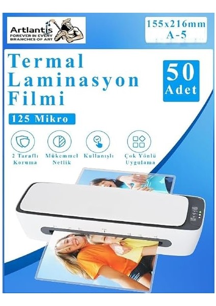 Laminasyon Filmi Parlak A5 50 Li 1 Paket 125 Mikron Laminasyon Kaplama Pvc Kaplama Poşeti 50 Adet fiyatları