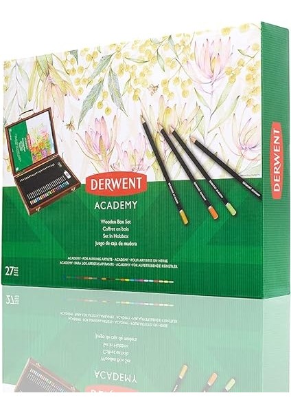 Academy Ahşap Kutuda Boyama Hediye Seti, 27 Parçalı Sanatçı Seti, Renkli Kalemler, Pastel Tebeşirler ve Aksesuarlar, Çizim, Eskiz ve El Işi Için Ideal, Hobi Sanatçıları Için, 305950 fiyatları