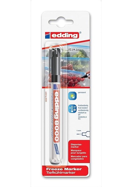 Özel Kalem Eddıng 8000 Derin Dondurucu Işareti, 1 Mm, Siyah