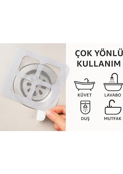 Yapışkanlı Banyo Gideri Süzgeci 10’lu Set – Tek Kullanımlık Evye Tıkanıklık Önleyici, Saç ve Çöp Tutucu, Hijyenik Lavabo Filtresi, 10X10 cm fırsatları