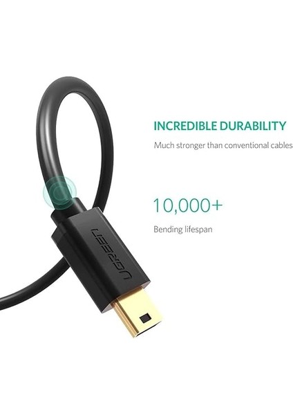 2.0 A Usb-A & Mini-Usb, Şarj ve Data Kablosu, 1.5 Metre, Siyah modelleri