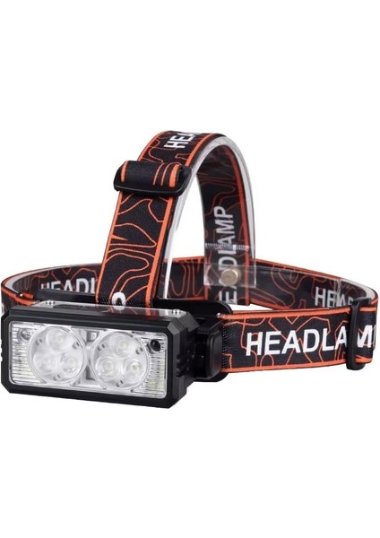 Lambası Feneri Sensörlü LED Far USB Şarj Edilebilir 18.650MAH Ultra Yüksek Batarya Ayarlanabilir Açı Su Geçirmez 6 Led+ 2 Cob Kafa Lambası Dağ Tırmanışı Gece Balıkçılık [enerji Sınıfı A+]