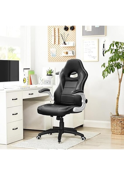 Oyuncu Sandalyesi, Yüksek Sırtlı, Ofis Koltuğu, Yüksekliği Ayarlanabilir, Katlanabilir Kolçaklar, Sallanan Fonksiyon, Oyuncular Için, Siyah OBG28B fiyatları