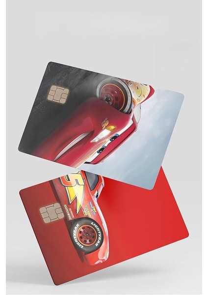 Şimşek Mcqueen 2'li Kart Kaplama Sticker Kredi/banka Kartı Kaplama