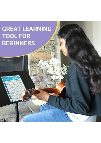 Akorlar Cheatsheets (Ukulele) - Ukulele Akor Posteri Başlangıç, Lamine Ukulele Akor Tablosu, Beşinci Çember, Müzik Teorisi Için Ukulele Akorları Tablosu, Ukulele Hile Tabloları Paketi A4 (8,5 x 11) indirimleri