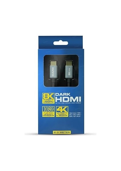 2m HDMI 2.1 8K60/4K144, 48G, Alüminyum Başlık HDMI Kablo (DK-HD-CV21L200G) fırsatları
