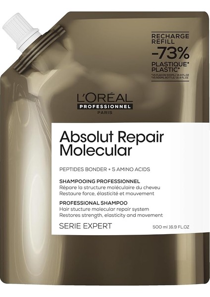 Professionnel Paris Serie Expert Absolut Repair Molecular Tüm Yıpranmış Saçlar Için Arındırıcı Refill Şampuan 500ML
