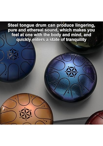5 Inç Çelik 8 Notlar Handpan Davul Davul Çekiç ile Parmak Seçtikleri Perküsyon Meditasyon Yoga Için fırsatları