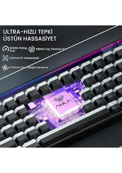 Hero 68 He Manyetik Klavye Rapid Trigger Jade King Switch 8000Hz Rgb Neon Tkl Hot Swap Oyuncu Klavyesi Siyah fırsatları