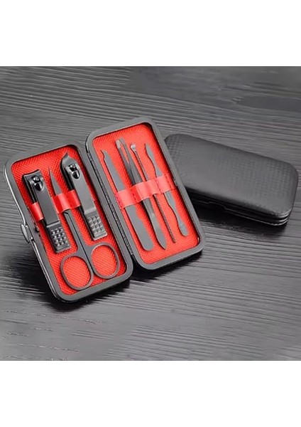 Parça Profesyonel Manikür Pedikür Seti, Siyah Taşıma Çantalı, Kırmızı Iç Tasarım modelleri