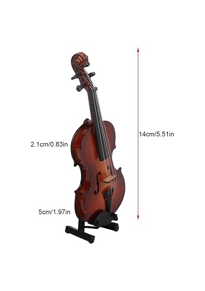 Keman Modeli, Ev Ofis Dekoru Için Ahşap Zanaat Müzik Süsü, Tutucu ile Doğum Günü Hediyesi, Mezuniyet Töreni Için Siyah Kasa