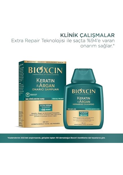 Keratin & Argan Onarıcı Şampuan | 2 x 300 ml | Yıpranmış ve Hasar Görmüş Saçlar Için | Hidrolize Keratin + Argan Yağı + Biocomplex B11 fiyatları