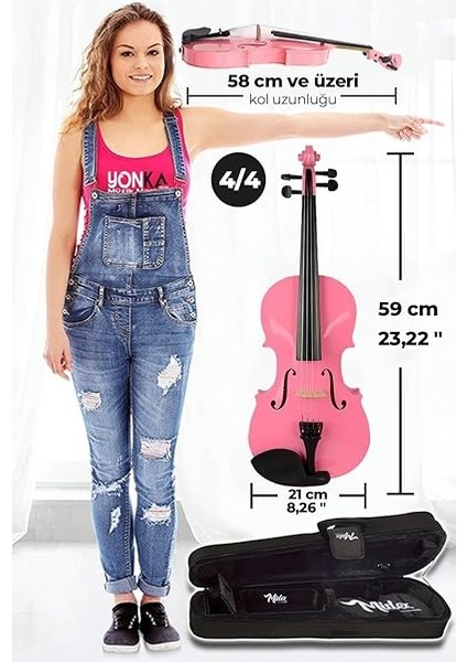 HGA44PİNK-TYS Pembe 4/4 Tam Boy Keman Seti (Yetişkinler Için) indirimleri