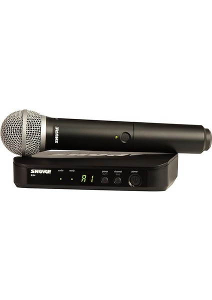 BLX24E/PG58, Wireless Vocal System With PG58 Microphone, Dynamic, Professional System For Singing, Speech & Live Performance, Black, H8E Band