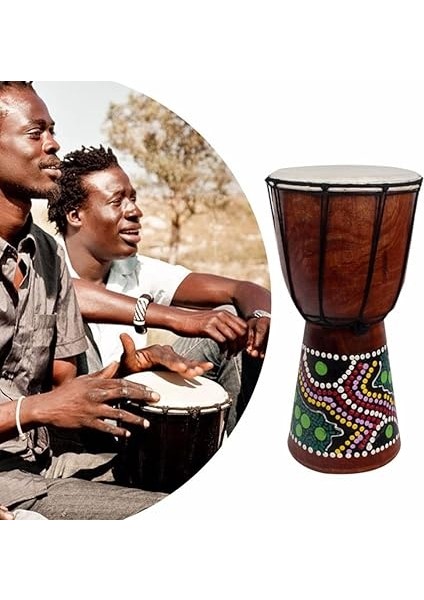 6in Afrika Djembe Davul El Oyması Katı-Ahşap -Cilt Geleneksel Afrika Enstrüman fiyatları