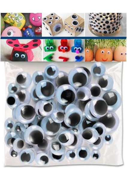 Göz Seti Siyah 8 mm 10 mm 12 mm 150 Li 1 Paket Oynayan Göz Karışık Hobi Tasarım Anasınıfı Kreş Etkinlik Elişi