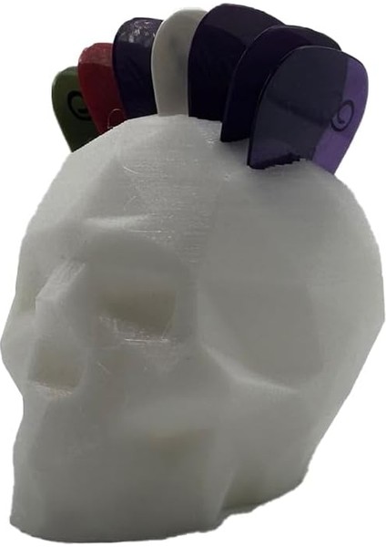 Geometrik Kafatası - Kurukafa Pena Tutucu (Geometrik Kafatası - Kurukafa Pena Tutucu (Yatay), Beyaz)