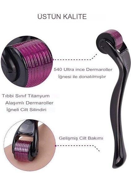 Hoala Dermaroller Titanyum Uçlu 540 Iğneli Derma Roller 0.5 mm Iğne (Koruma Kutulu) fırsatları