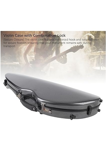Tam Boy Keman Kılıfı, Higrometre Dahili Hafif Karbon Fiber Keman Kutusu, 4/4 3/4 1/2 1/8 Tam Boy Kemanlar Için Şifreli Kilitli ve Omuz Askılı Keman Müzik Çantası fırsatları