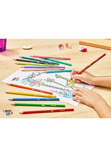 Kids Tropicolors Kuru Boya Kalemi 12 Renk, Kıymık Oluşturmaz, Ağaç Kesilmeden Üretilmiştir, Çiğnemeye Dayanıklı fırsatları