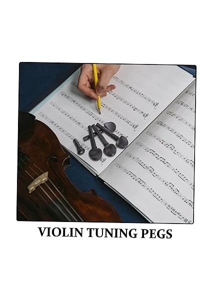 1 Set Abanoz Keman Akort Burguları ve 4/4 Tam Boy Kemanlar Için Uç Pim Seti Gelişmiş Için Yedek Müzik Aleti Aksesuarları modelleri