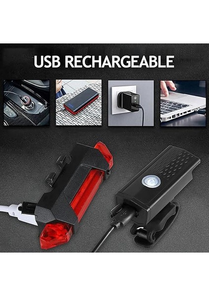 Şarjlı Bisiklet Ön-Arka Far Stop Lambası Seti fiyatları