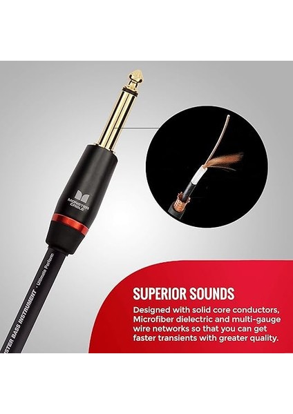 Prolink Monster Bass® Instrument Cable - Right Angle To Straight | 6.4mt modelleri
