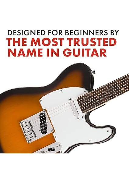 By Fender Debut Collection™ Telecaster® Electric Guitar, Laurel Fingerboard, White Pickguard, 2-Colour Sunburst fırsatları