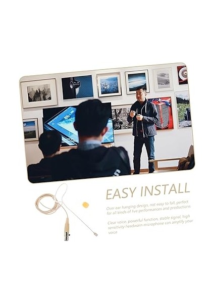 Kablosuz Mikrofon Kulaklığı Sahne Pc Yayın Için Kulak Kancalı Mikrofon Kulak Üstü Konforu fırsatları