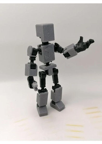 Hareketli Mini 13 Robot Oyuncak 8 cm - Gri Siyah 1 Adet