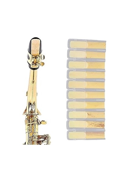 10 Adet Profesyonel Bb Soprano Saksafon Kamışlar 2.5 Gücü Geleneksel Sax Kamışlar Yeni Başlayanlar Için Klasik Veya Caz Için fiyatları