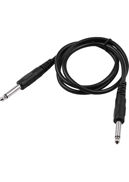 Kablosu Siyah Ses Kablosu Elektrik Gitar Bas Klavye Için 1/4 Inç Ila 1/4 Inç Ts Düz Fişler, 1m/3.3ft
